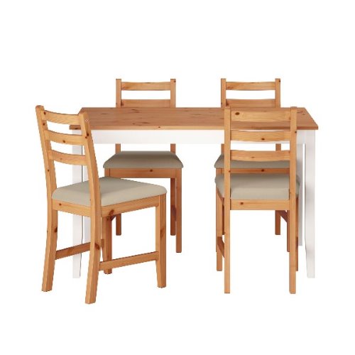 [IKEA] LERHAMN 4인용 테이블세트/테이블+의자4개/(참나무무늬)