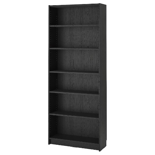 [IKEA] BILLY 책장 (블랙-참나무무늬, 202x28x80) 204.773.41