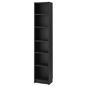 [IKEA] BILLY 책장 (블랙-참나무무늬, 202x28x40) 404.773.35