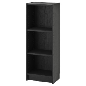 [IKEA] BILLY 책장 (블랙-참나무무늬, 106x28x40) 104.773.32