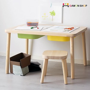 [1+1] 이케아 FLISAT 어린이 테이블과 의자세트 (원목)