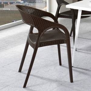 [GAWON] MISTY-ROUND 의자 (커피색)/라탄의자/플라스틱 의자/야외/행사/책상/식탁 의자 GOW-135
