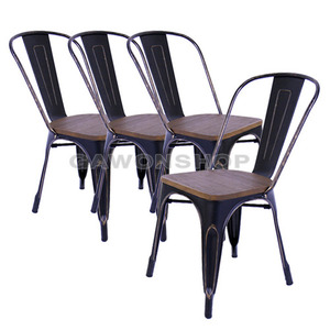 [GAWON/대량구매] VINTAGE 의자+원목좌판 GH-3534M1(4P세트/즉시발송)/철제 의자/야외/행사/책상/식탁 의자/가원