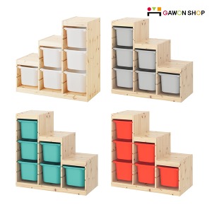 [IKEA] TROFAST 계단식 원목 수납장과 수납함 세트 (색상선택가능)