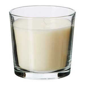 [IKEA] SINNLIG Scented candle in glass, Vanilla pleasure, natural/ 유리컵 향초 (9cm, 내추럴) 003.374.17