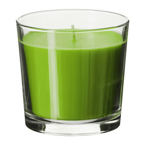 [IKEA] SINNLIG Scented candle in glass, Crisp apple, green/ 유리컵 향초 (9cm, 그린) 502.510.86